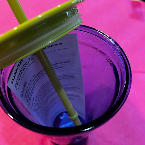 NEW Starbucks Hawaii Collection Blue Glass Tumbler W/Mai Thai Umbrella - 16oz - Picture 9 of 9